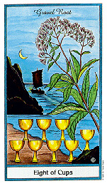 Carta 8 de Copas do baralho de Tarot das Ervas