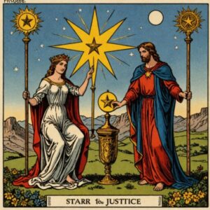 Combinação das cartas A Justiça e A Estrela em relacionamentos