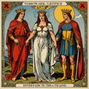 Combinação das cartas A Justiça e A Força no amor