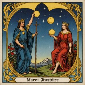 Combinação das cartas A Justiça e A Lua em relacionamentos