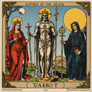 Combinação das cartas A Justiça e A Morte como conselho do dia