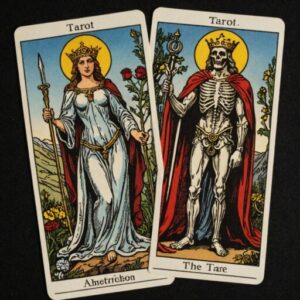 Combinação das cartas A Justiça e A Morte no amor
