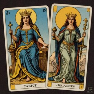 Combinação das cartas A Justiça e A Sacerdotisa sobre o futuro
