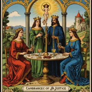 Combinação das cartas A Justiça e A Temperança como conselho do dia