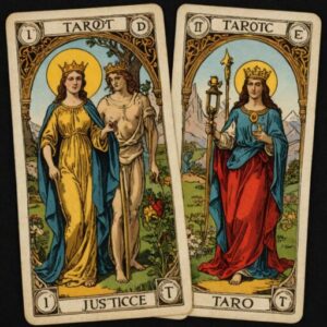 Combinação das cartas A Justiça e A Temperança na vida espiritual