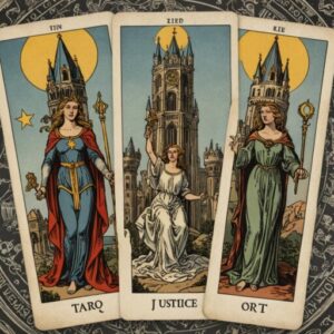 Combinação das cartas A Justiça e A Torre em momentos de transição