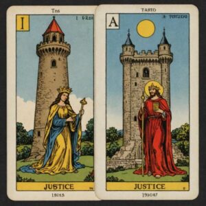Combinação das cartas A Justiça e A Torre na saúde