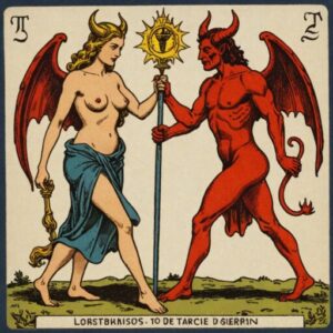 Combinação das cartas A Justiça e O Diabo em relacionamentos