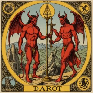 Combinação das cartas A Justiça e O Diabo no trabalho