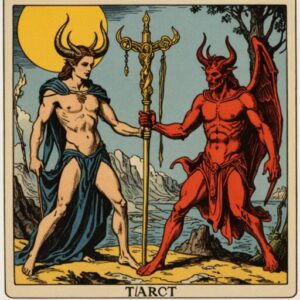 Combinação das cartas A Justiça e O Diabo sobre o futuro