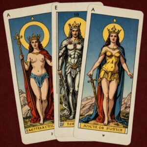 Combinação das cartas A Justiça e O Julgamento sobre o futuro