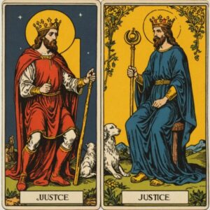 Combinação das cartas A Justiça e O Louco em relacionamentos