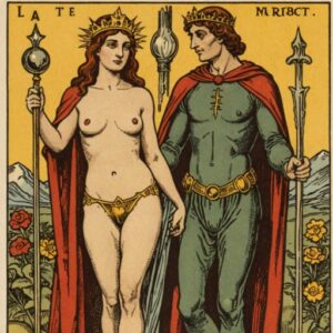 Combinação das cartas A Justiça e O Louco no amor