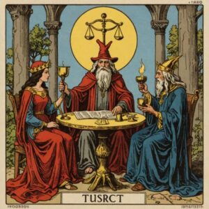 Combinação das cartas A Justiça e O Mago como conselho do dia