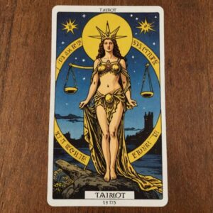 Combinação das cartas A Justiça e O Mundo sobre o futuro