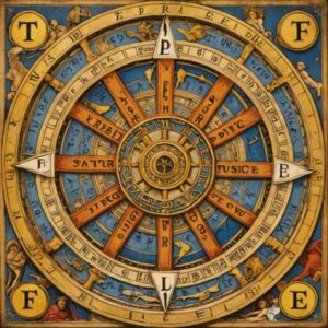 Combinação das cartas A Roda da Fortuna e A Justiça sobre o futuro