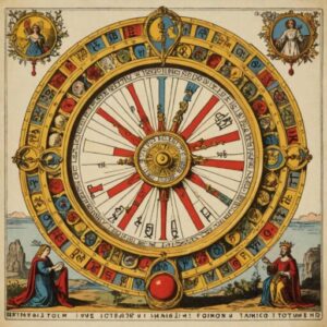 Combinação das cartas A Roda da Fortuna e O Enforcado no amor