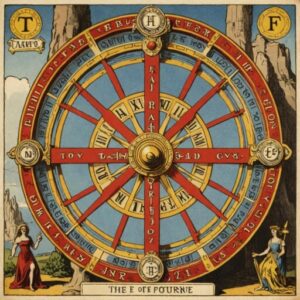 Combinação das cartas A Roda da Fortuna e O Enforcado no trabalho