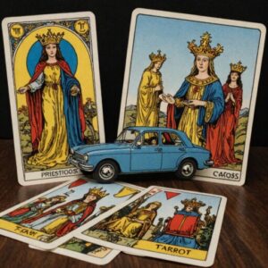 Combinação das cartas O Carro e A Sacerdotisa sobre decisões difíceis