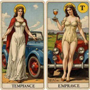 Combinação das cartas O Carro e A Temperança como conselho do dia