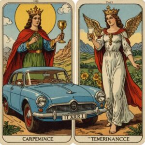 Combinação das cartas O Carro e A Temperança na vida espiritual