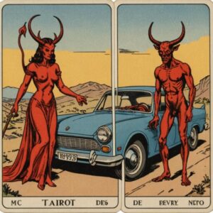 Combinação das cartas O Carro e O Diabo em relacionamentos