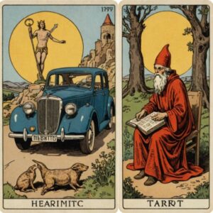 Combinação das cartas O Carro e O Eremita em momentos de transição