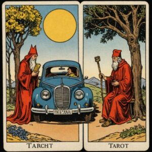 Combinação das cartas O Carro e O Eremita sobre decisões difíceis