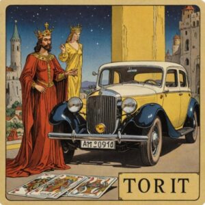 Combinação das cartas O Carro e O Imperador no trabalho