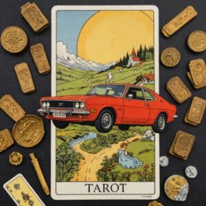 Combinação das cartas O Carro e O Mundo como conselho do dia