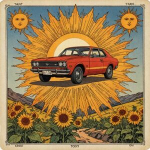 Combinação das cartas O Carro e O Sol em relacionamentos