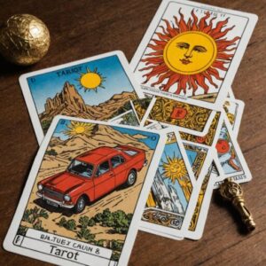 Combinação das cartas O Carro e O Sol sobre decisões difíceis