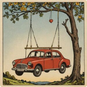 Combinação das cartas O Enforcado e O Carro no amor