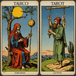 Combinação das cartas O Enforcado e O Eremita sobre o futuro