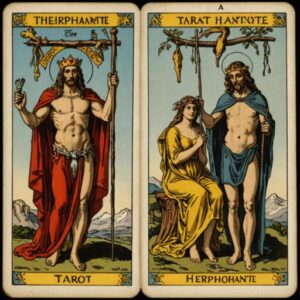 Combinação das cartas O Enforcado e O Hierofante na saúde