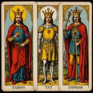 Combinação das cartas O Enforcado e O Imperador como conselho do dia