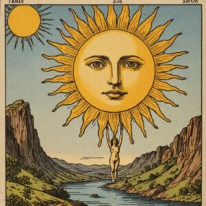 Combinação das cartas O Enforcado e O Sol como conselho do dia