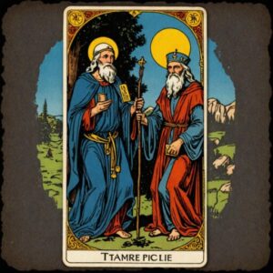 Combinação das cartas O Eremita e A Justiça na vida espiritual