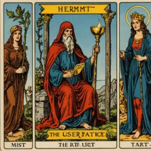 Combinação das cartas O Eremita e A Justiça sobre o futuro