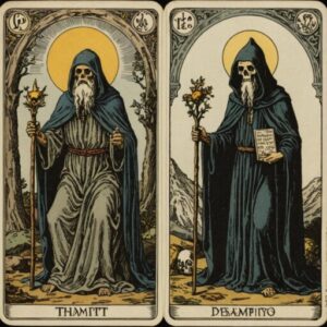 Combinação das cartas O Eremita e A Morte em momentos de transição