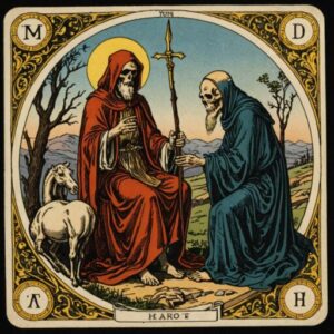 Combinação das cartas O Eremita e A Morte sobre o futuro