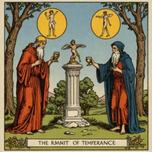 Combinação das cartas O Eremita e A Temperança como conselho do dia