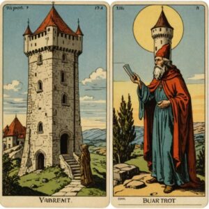 Combinação das cartas O Eremita e A Torre como conselho do dia