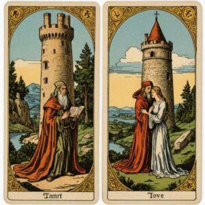 Combinação das cartas O Eremita e A Torre no amor