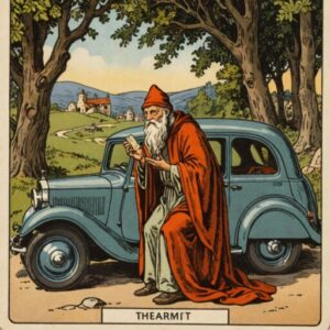 Combinação das cartas O Eremita e O Carro como conselho do dia