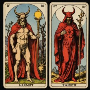 Combinação das cartas O Eremita e O Diabo na saúde