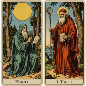 Combinação das cartas O Eremita e O Hierofante como conselho do dia
