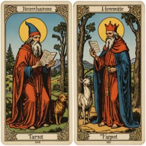 Combinação das cartas O Eremita e O Hierofante sobre decisões difíceis
