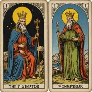 Combinação das cartas O Eremita e O Imperador em momentos de transição