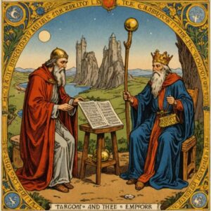 Combinação das cartas O Eremita e O Imperador no trabalho